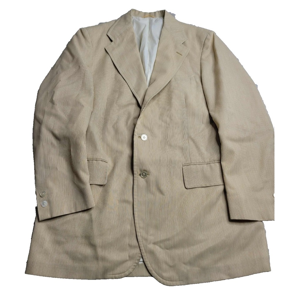 Vintage Palm Beach Tan Vertical‎ Stripe Sport Coat Men's 42L (?)
